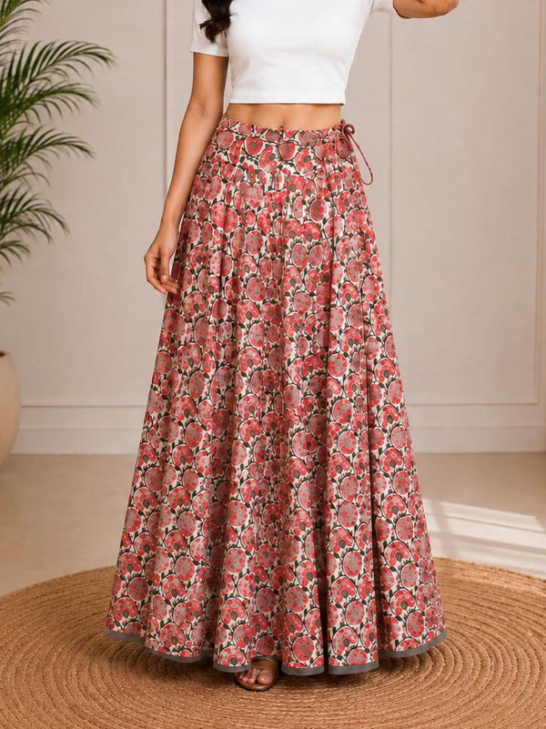 Printed Flared Long Skirt.