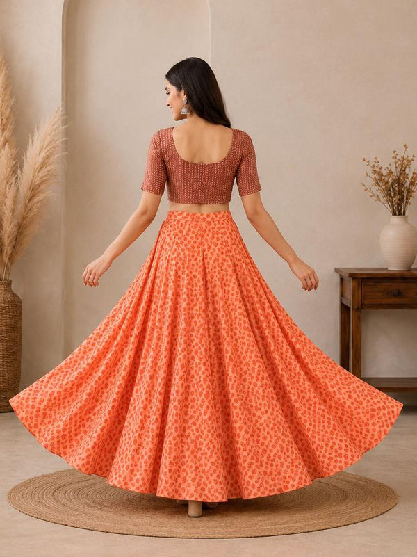 Peach cotton skirt